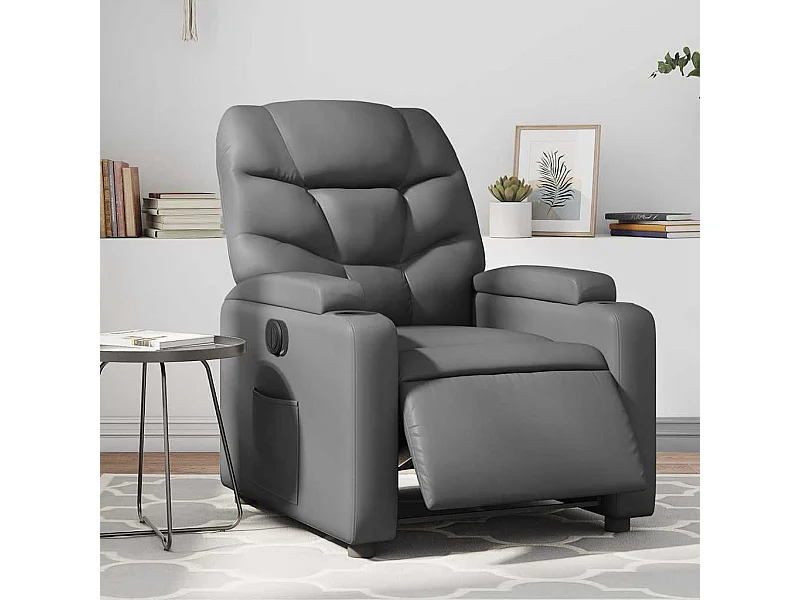 Fauteuil inclinable électrique Gris Similicuir