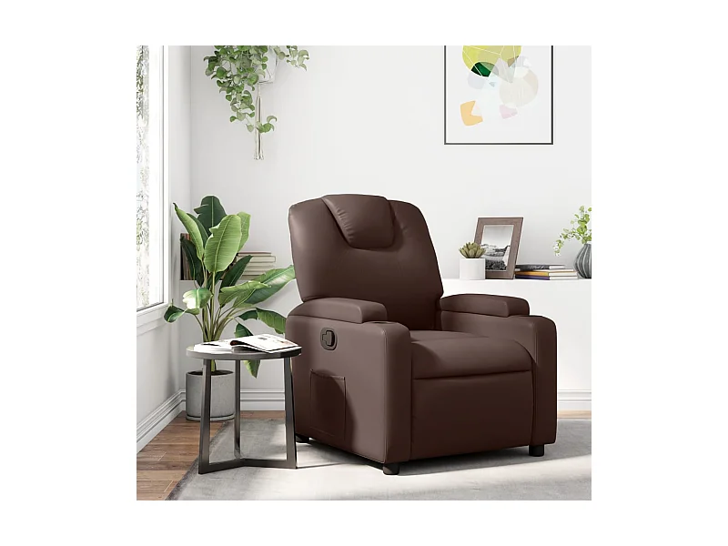 Relaxsessel Braun Kunstleder