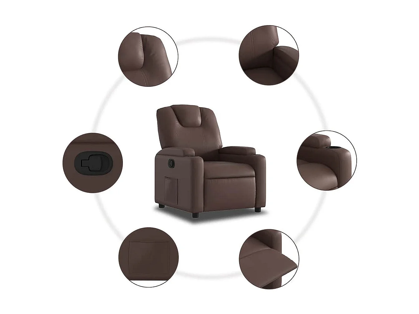 Fauteuil inclinable Marron Similicuir