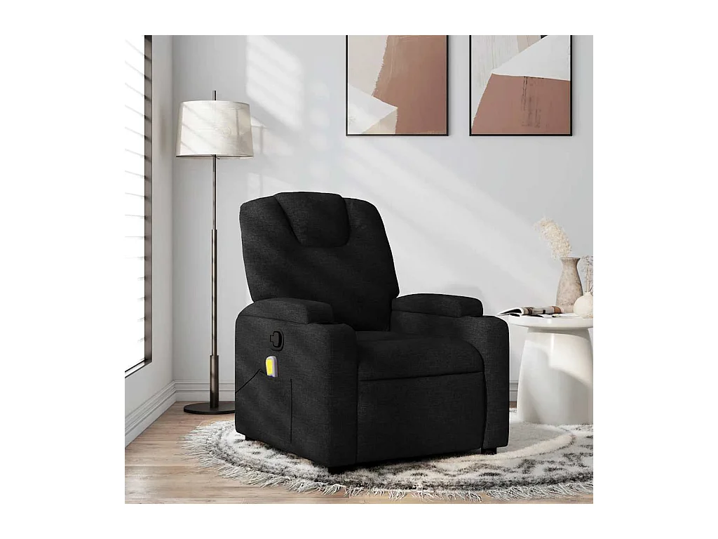 Fauteuil de massage inclinable Noir Tissu