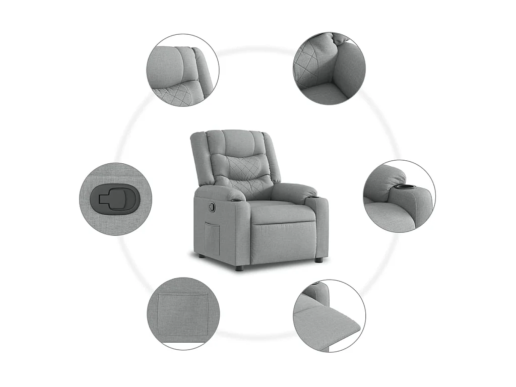 Fauteuil inclinable Gris clair Tissu