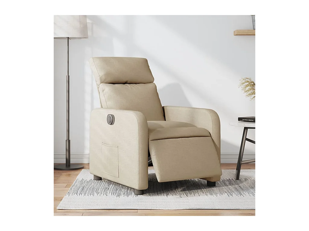 Fauteuil inclinable électrique Crème Tissu