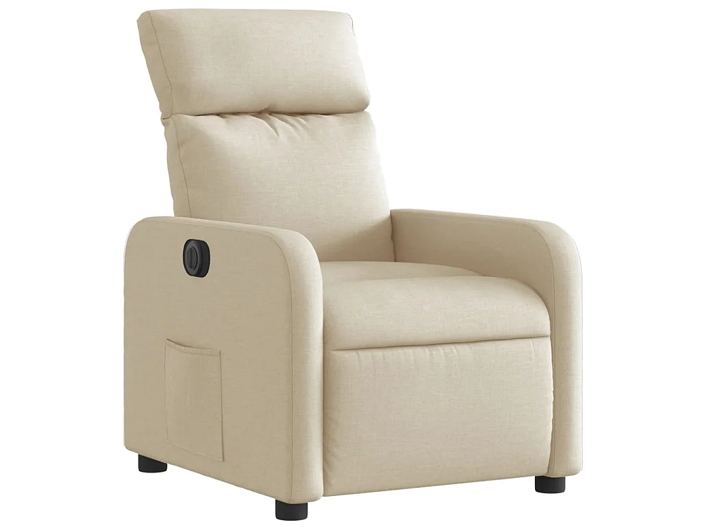 Fauteuil inclinable électrique Crème Tissu