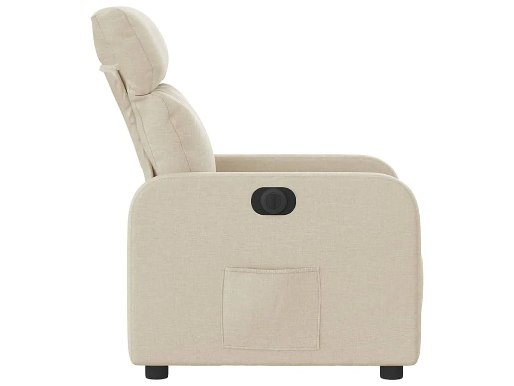 Fauteuil inclinable électrique Crème Tissu