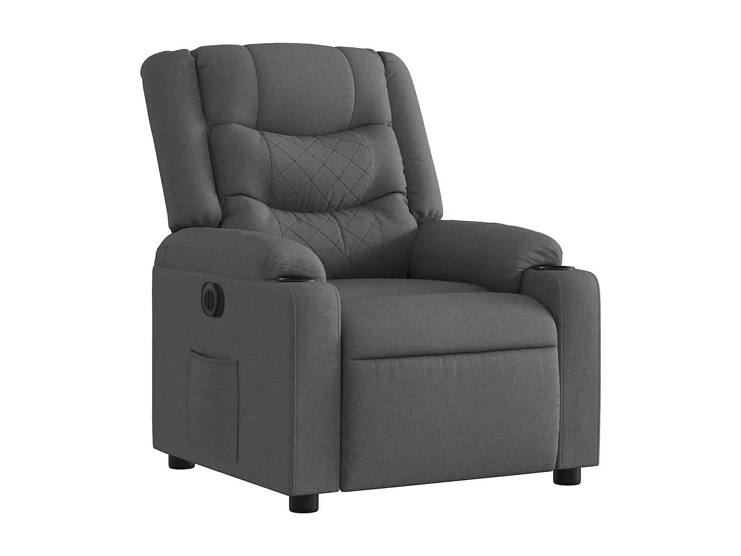 Fauteuil inclinable électrique Gris foncé Tissu