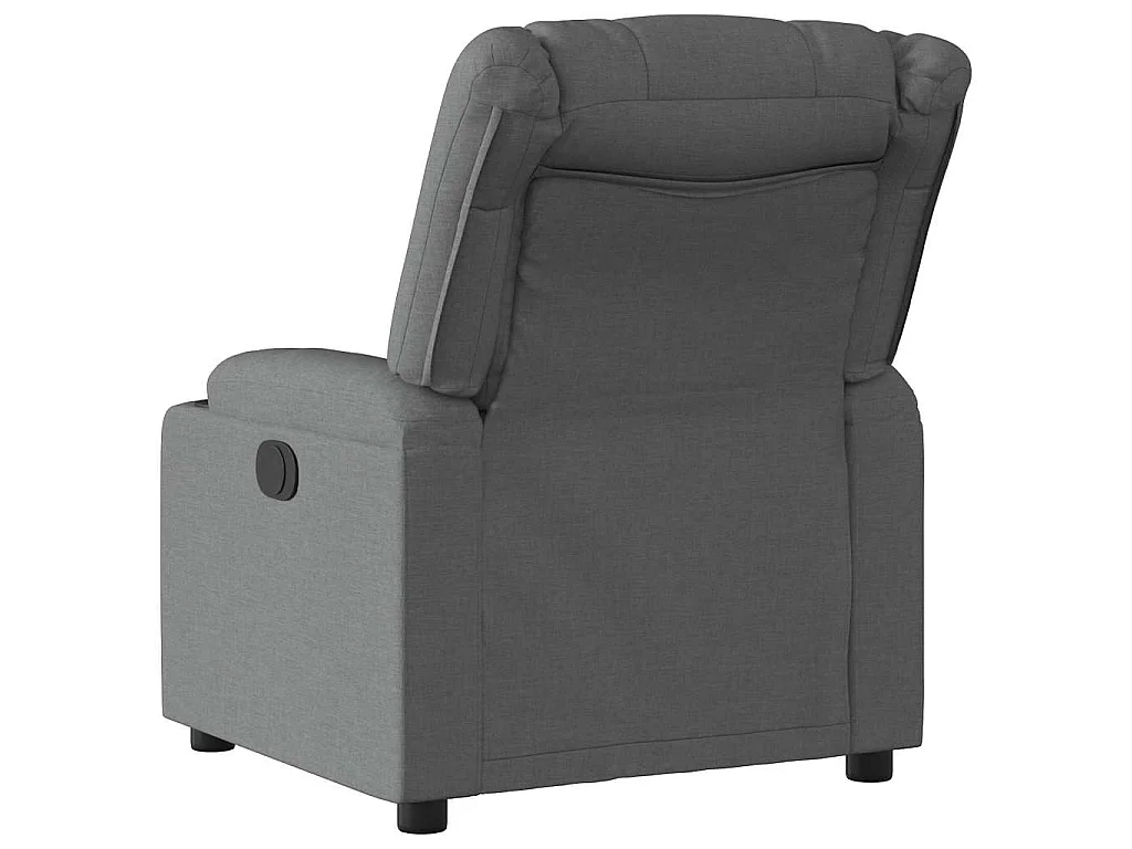 Sillón reclinable eléctrico de tela gris oscuro