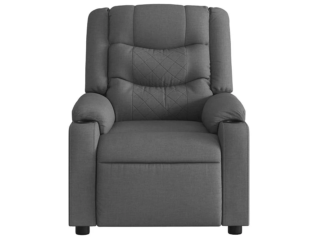 Sillón reclinable eléctrico de tela gris oscuro
