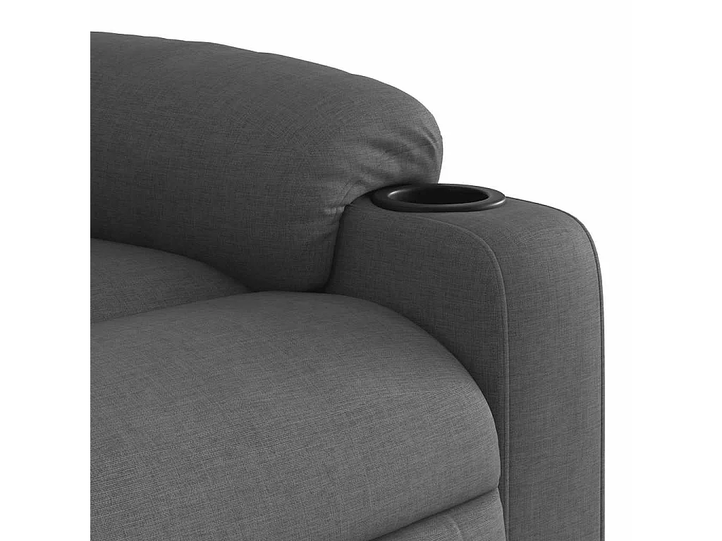 Sillón reclinable eléctrico de tela gris oscuro