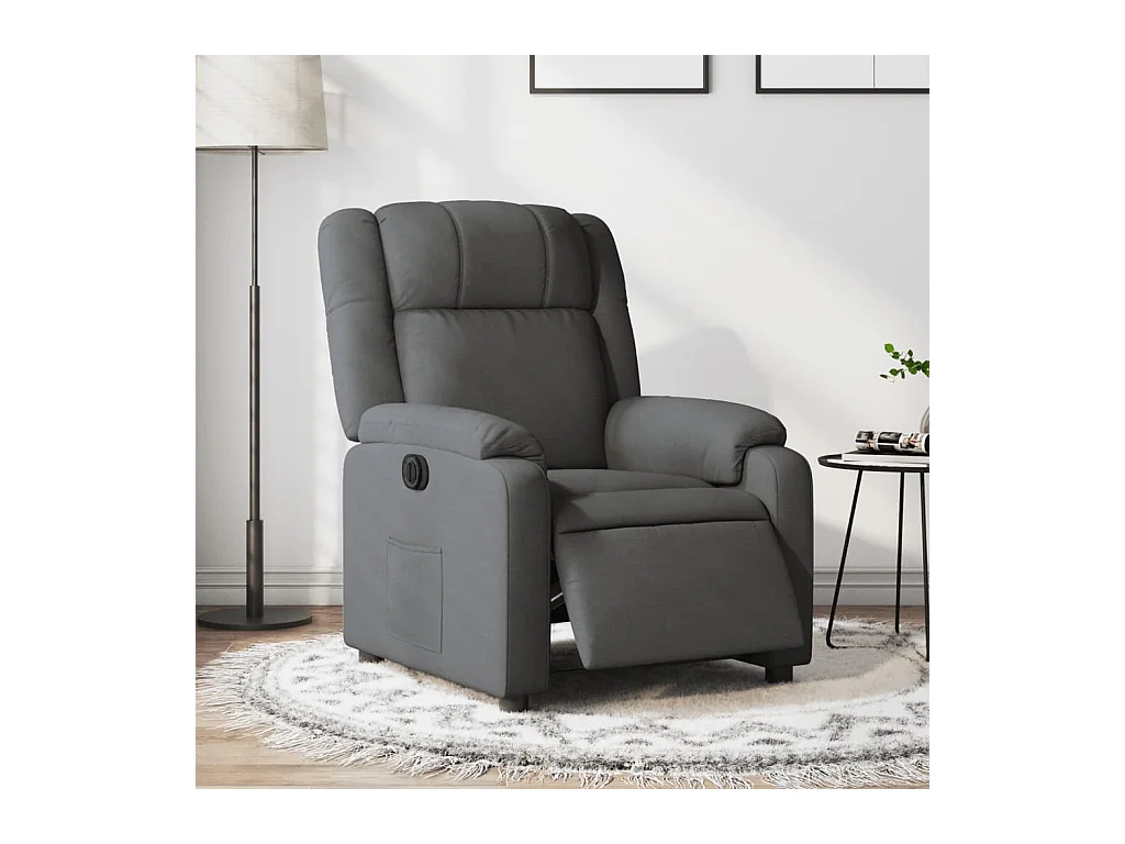 Fauteuil inclinable électrique Gris foncé Tissu