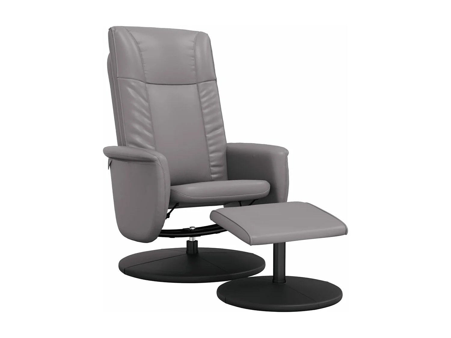 Relaxsessel mit Fußhocker Grau Kunstleder
