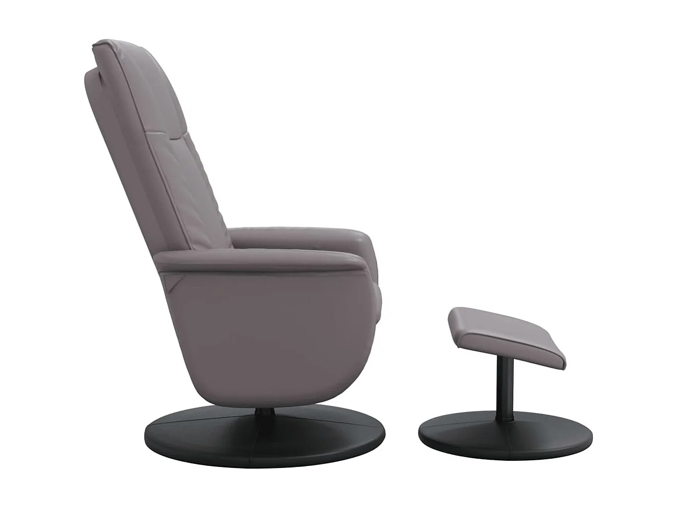 Relaxsessel mit Fußhocker Grau Kunstleder