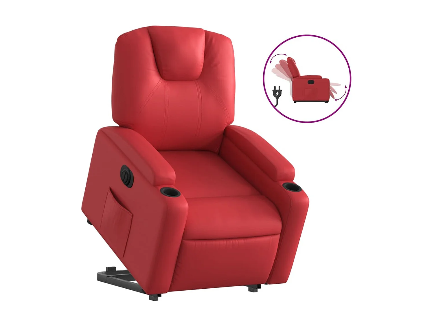Fauteuil inclinable électrique rouge similicuir