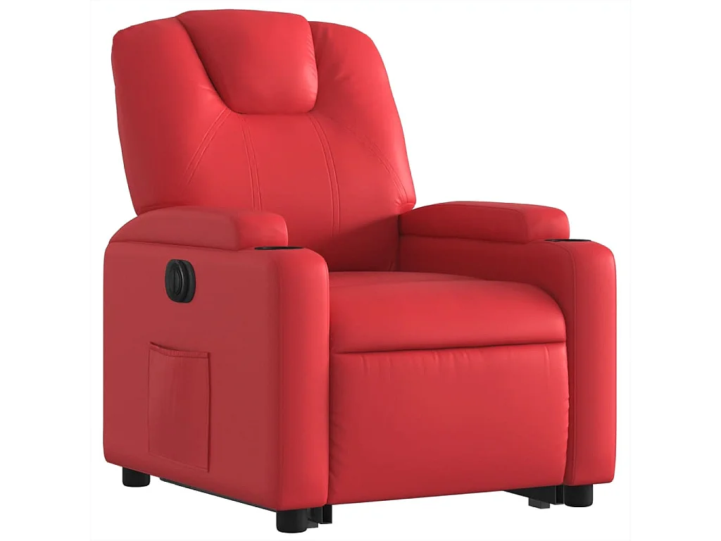 Fauteuil inclinable électrique rouge similicuir