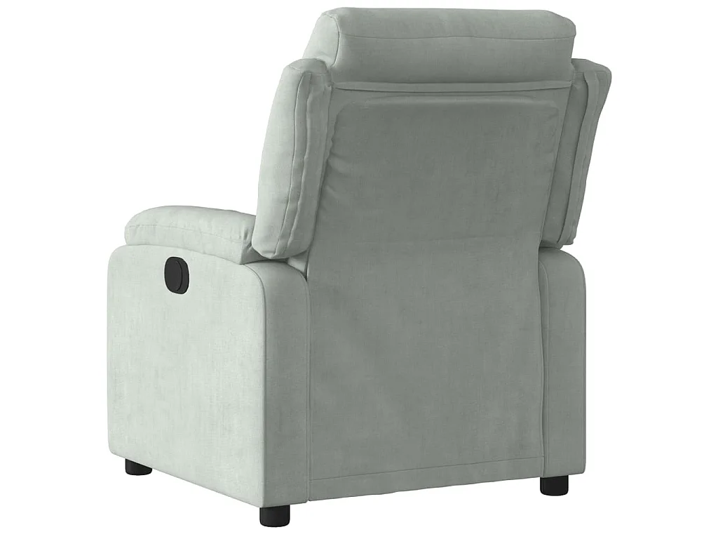 Poltrona Elettrica Reclinabile Grigio Chiaro in Vera Pelle