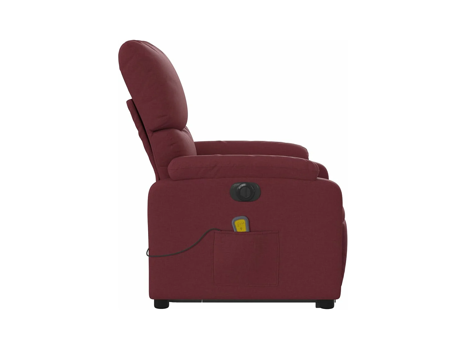 Elektrischer Massagesessel mit Aufstehhilfe Weinrot Stoff