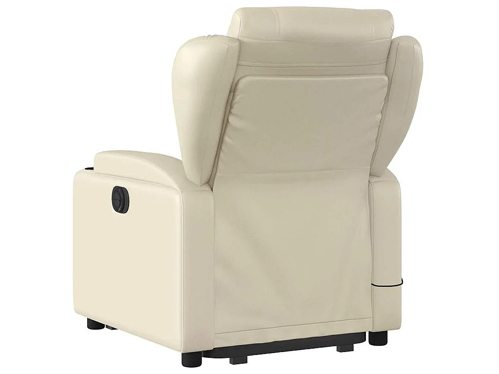 Massagesessel mit Aufstehhilfe Creme Kunstleder