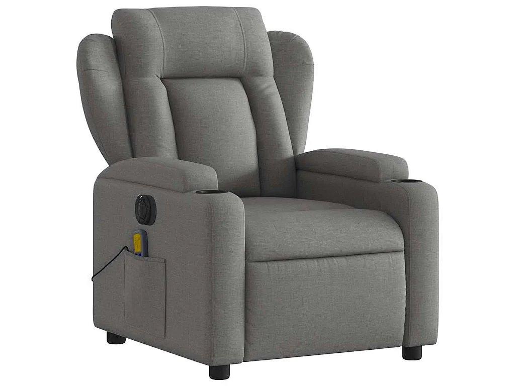 Fauteuil inclinable de massage électrique gris foncé tissu