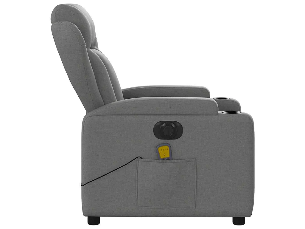 Fauteuil inclinable de massage électrique gris foncé tissu