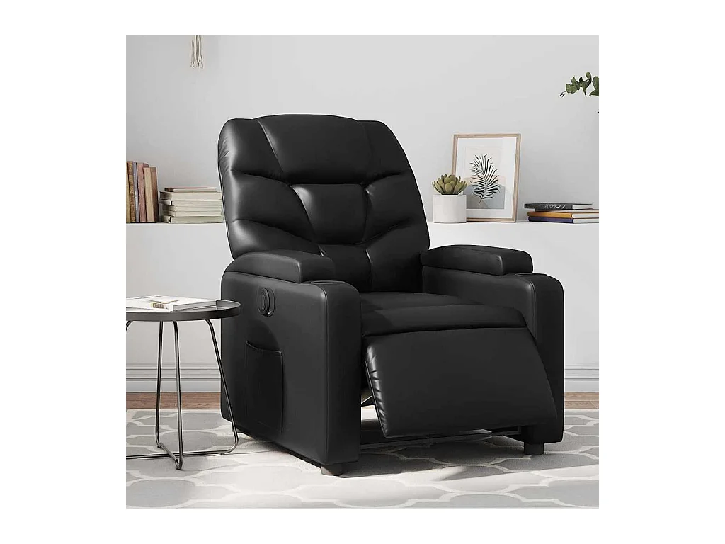 Fauteuil inclinable électrique Noir Similicuir