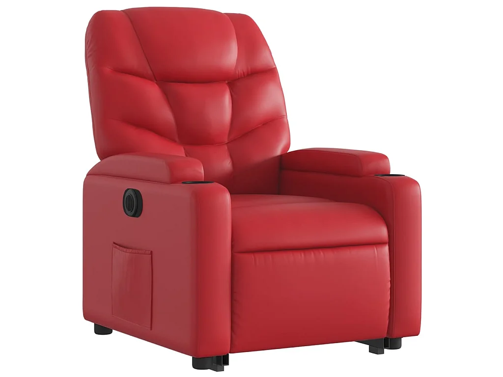 Fauteuil inclinable électrique rouge similicuir