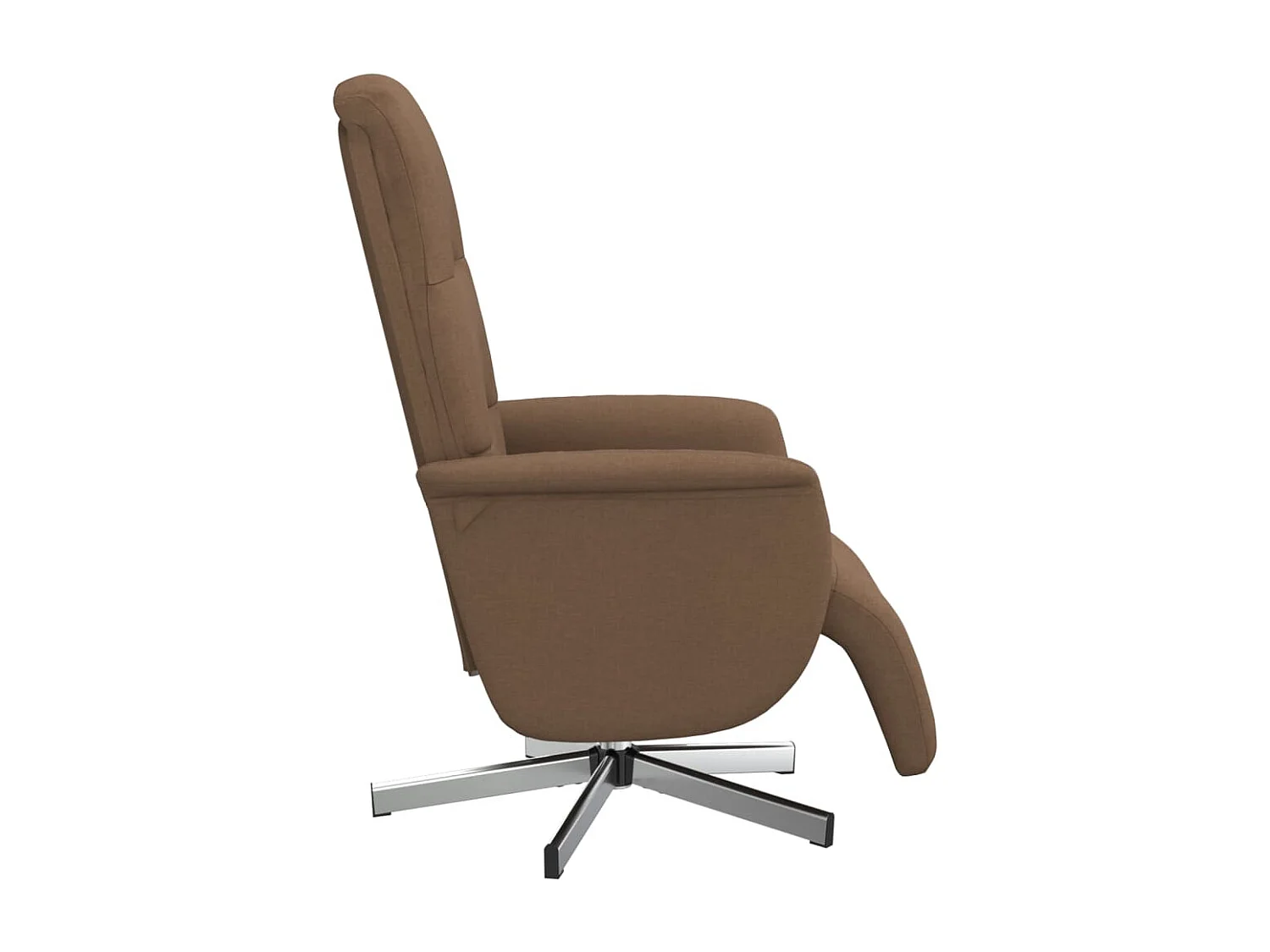 Fauteuil inclinable avec repose-pieds marron tissu