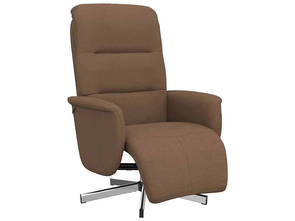 Fauteuil inclinable avec repose-pieds marron tissu
