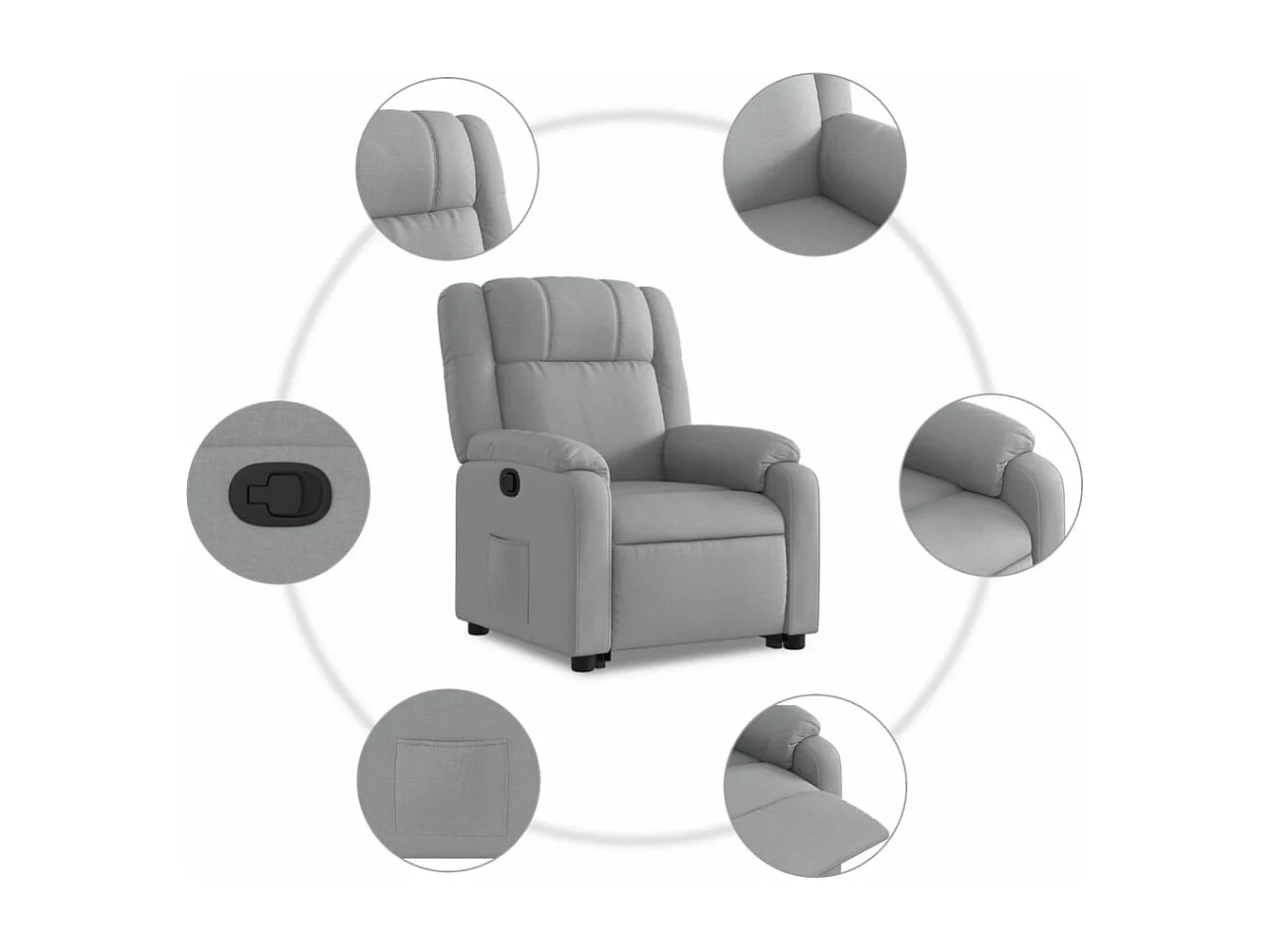 Fauteuil inclinable Gris clair Tissu
