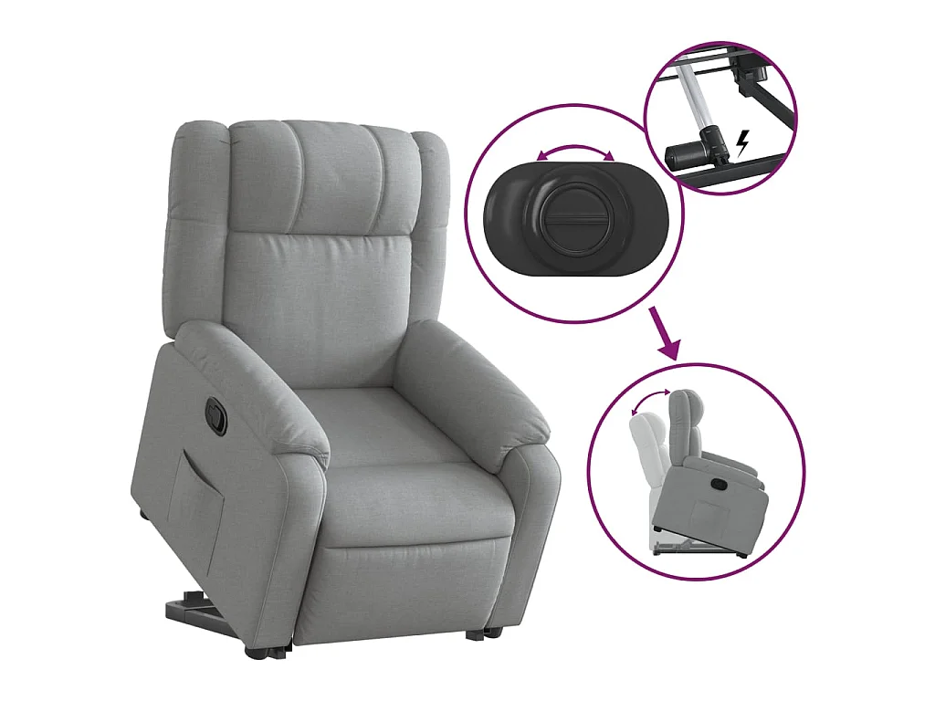 Fauteuil inclinable Gris clair Tissu