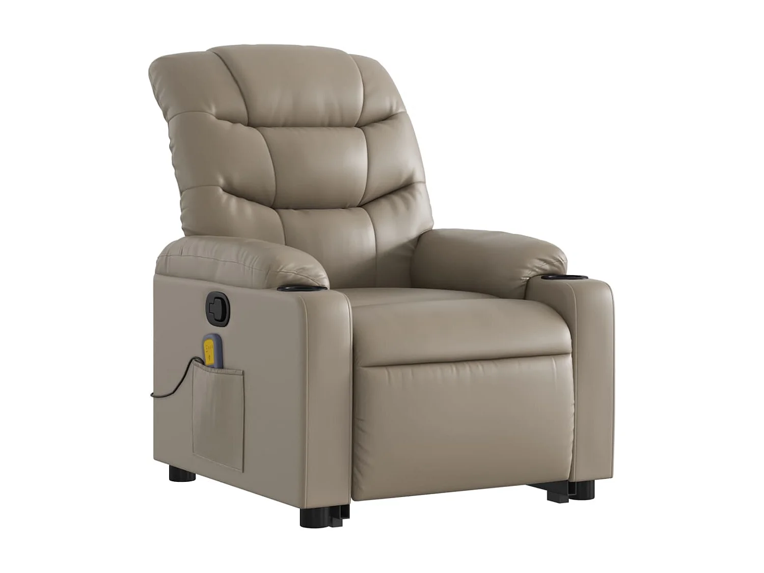 Massagesessel mit Aufstehhilfe Cappuccino-Braun Kunstleder