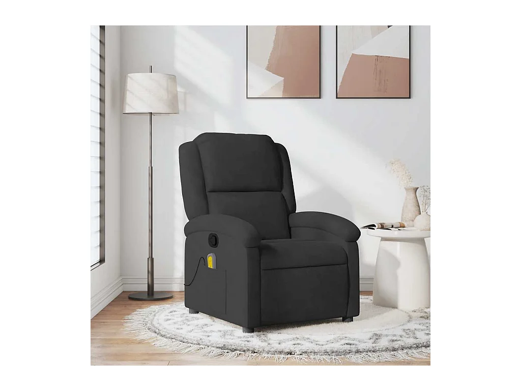 Fauteuil de massage inclinable noir velours