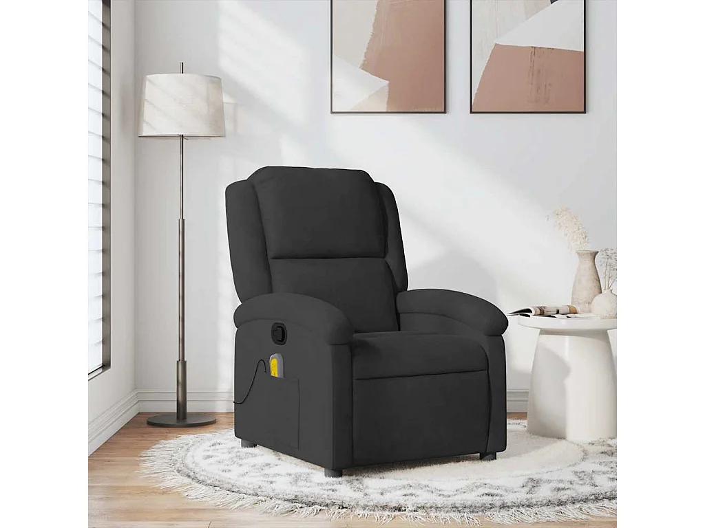 Fauteuil de massage inclinable noir velours