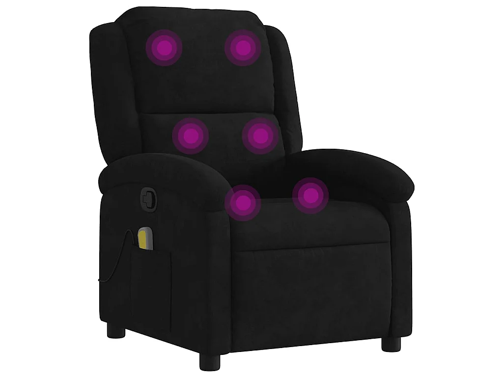 Fauteuil de massage inclinable noir velours