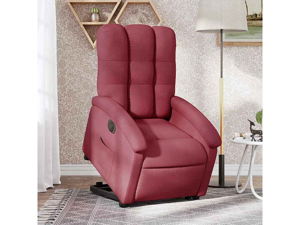 Fauteuil inclinable électrique rouge bordeaux tissu