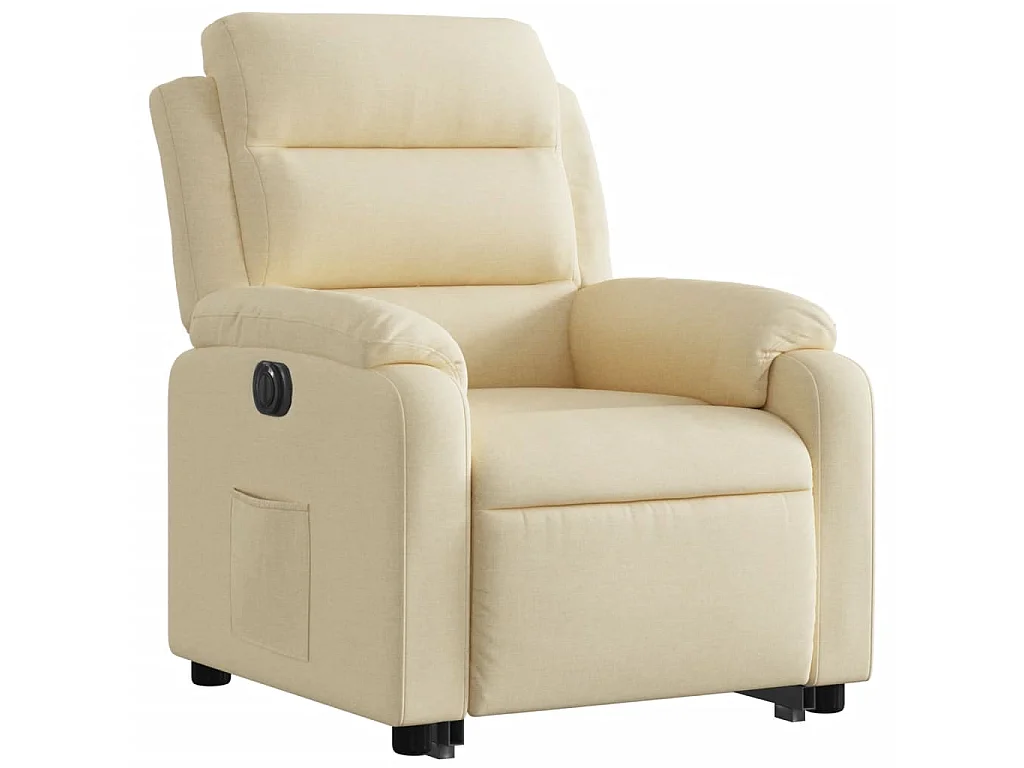 Fauteuil inclinable électrique crème tissu