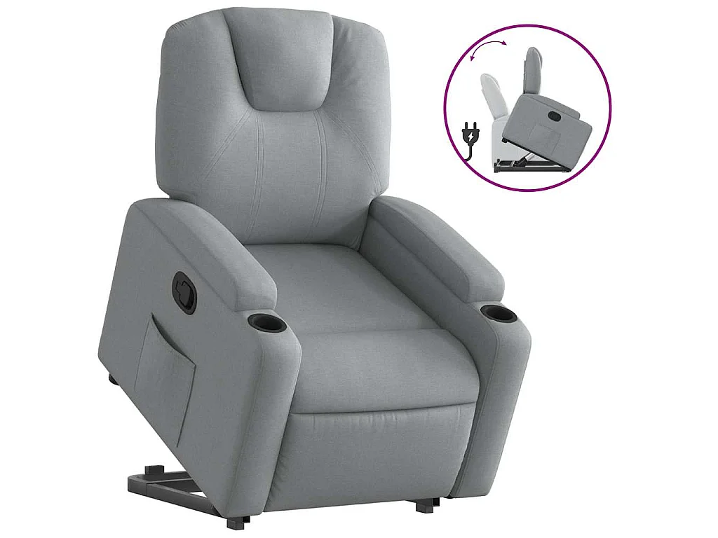 Fauteuil inclinable Gris clair Tissu