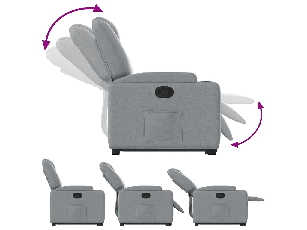 Fauteuil inclinable Gris clair Tissu