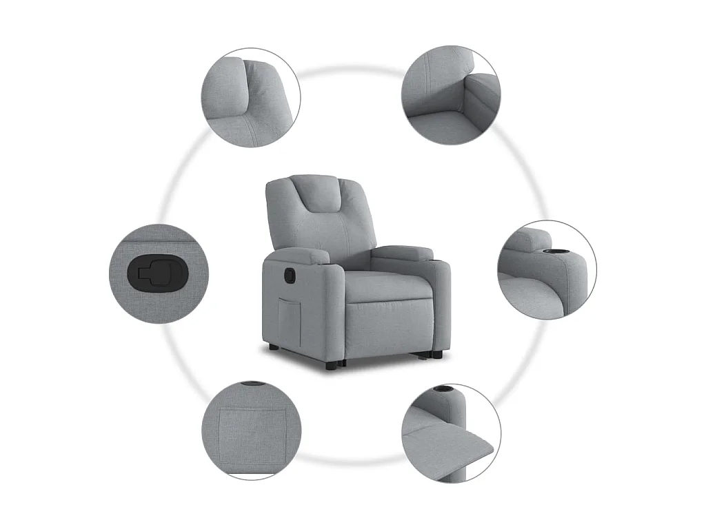 Fauteuil inclinable Gris clair Tissu