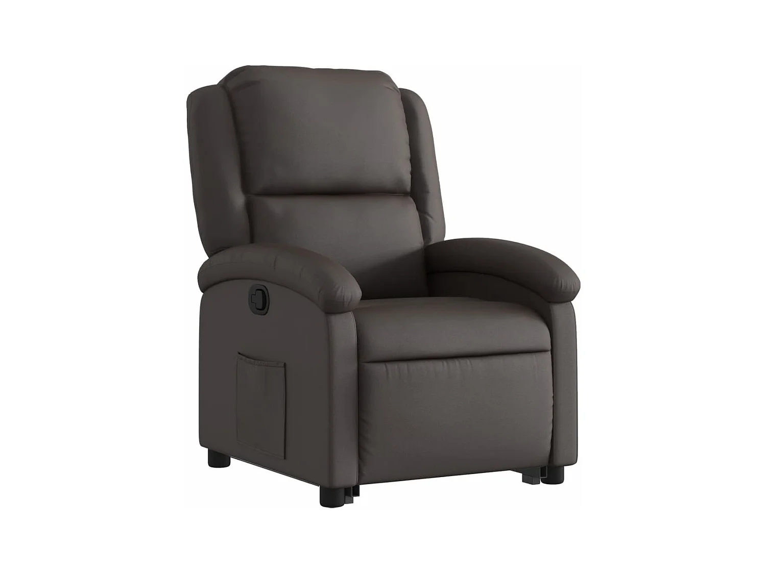 Fauteuil inclinable marron foncé cuir véritable