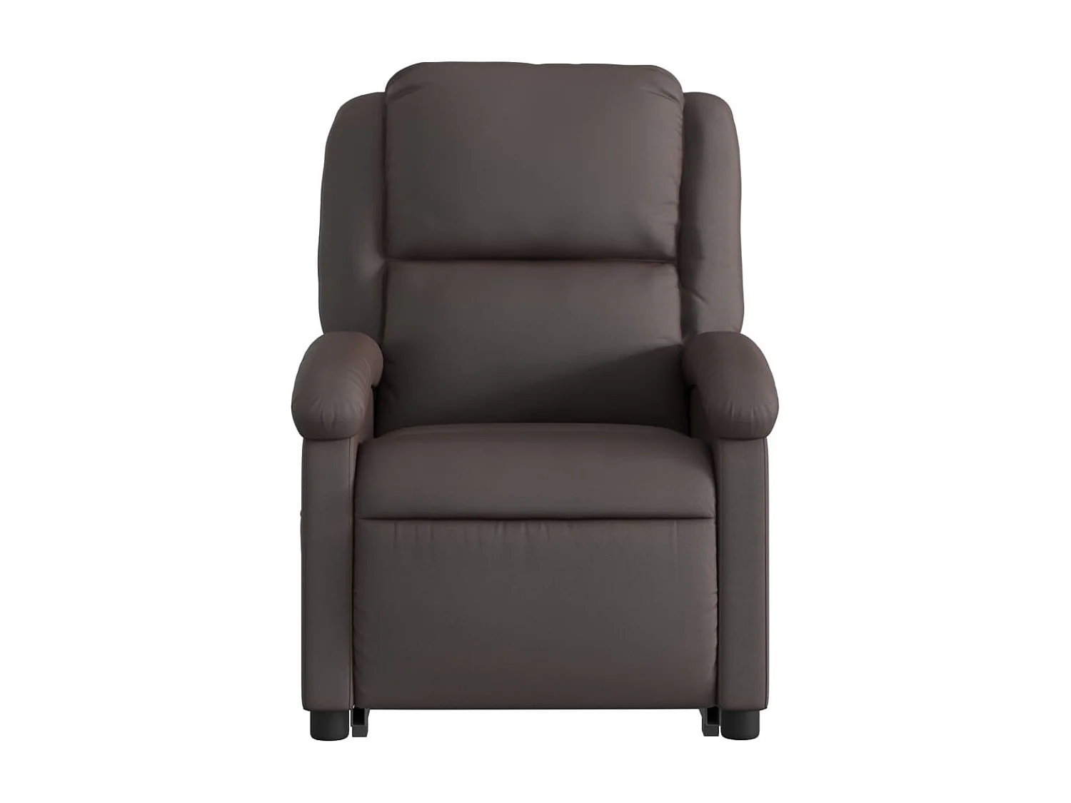 Fauteuil inclinable marron foncé cuir véritable
