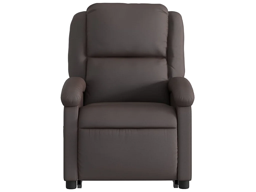 Fauteuil inclinable marron foncé cuir véritable