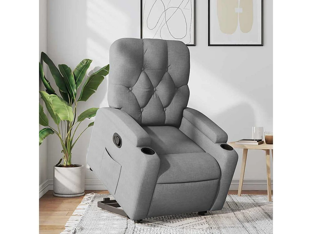 Fauteuil inclinable Gris clair Tissu