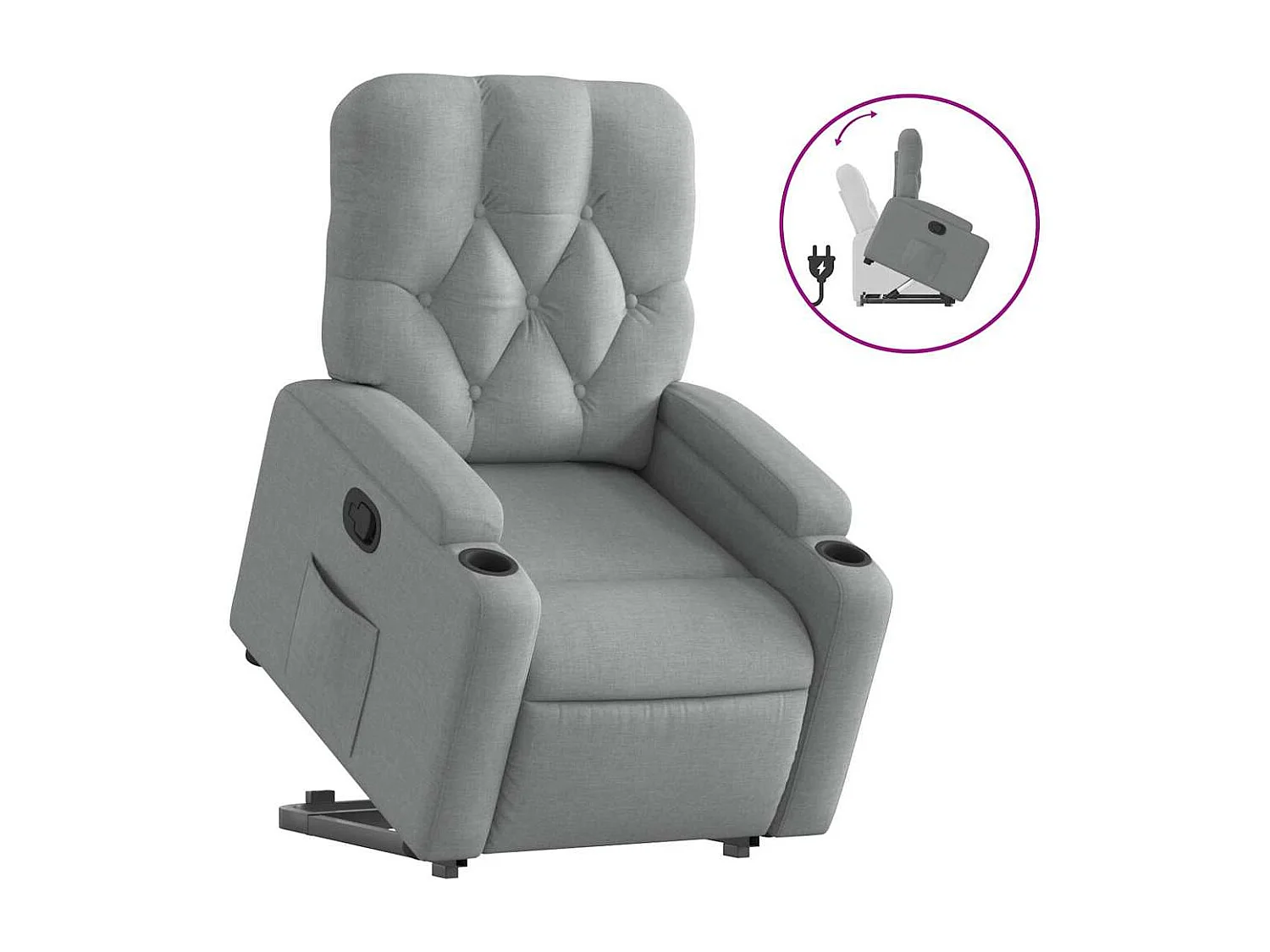 Fauteuil inclinable Gris clair Tissu