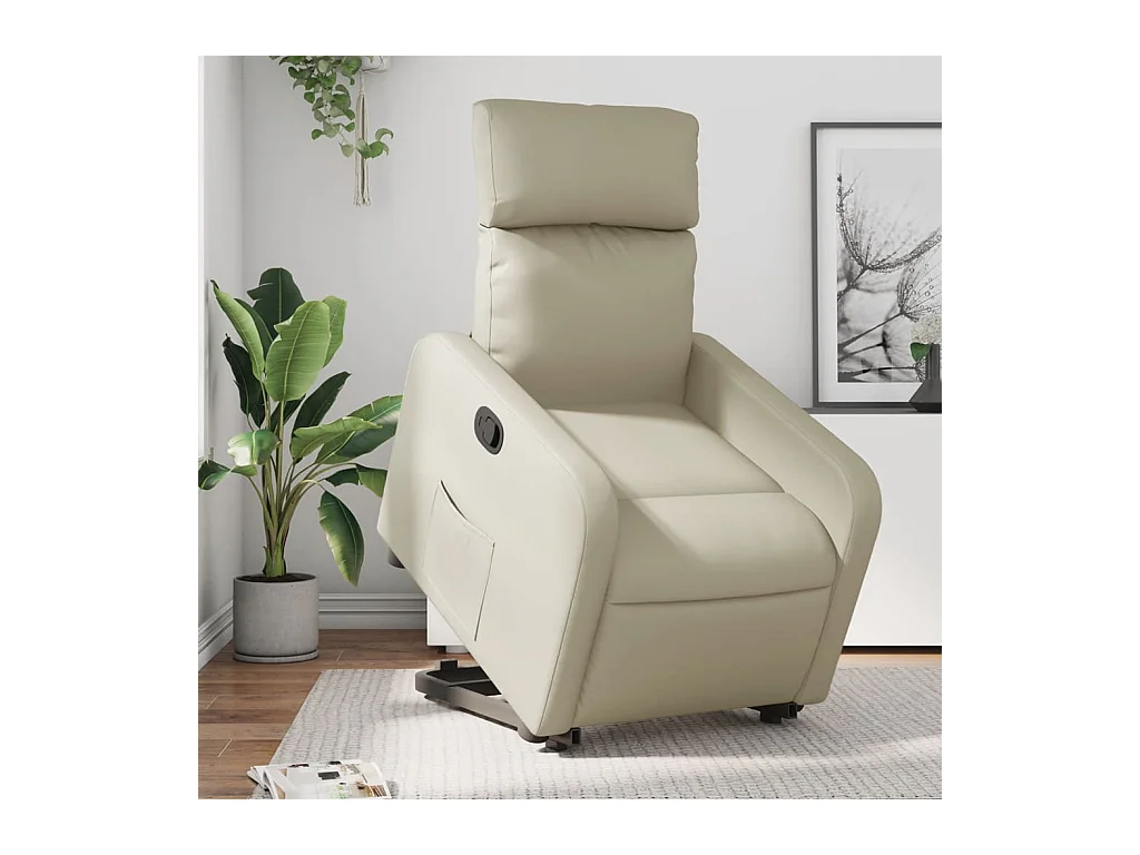 Fauteuil inclinable Crème Similicuir