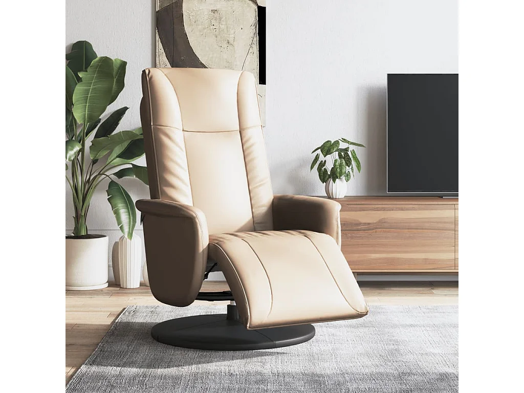 Relaxsessel mit Fußteil Cappuccino-Braun Kunstleder