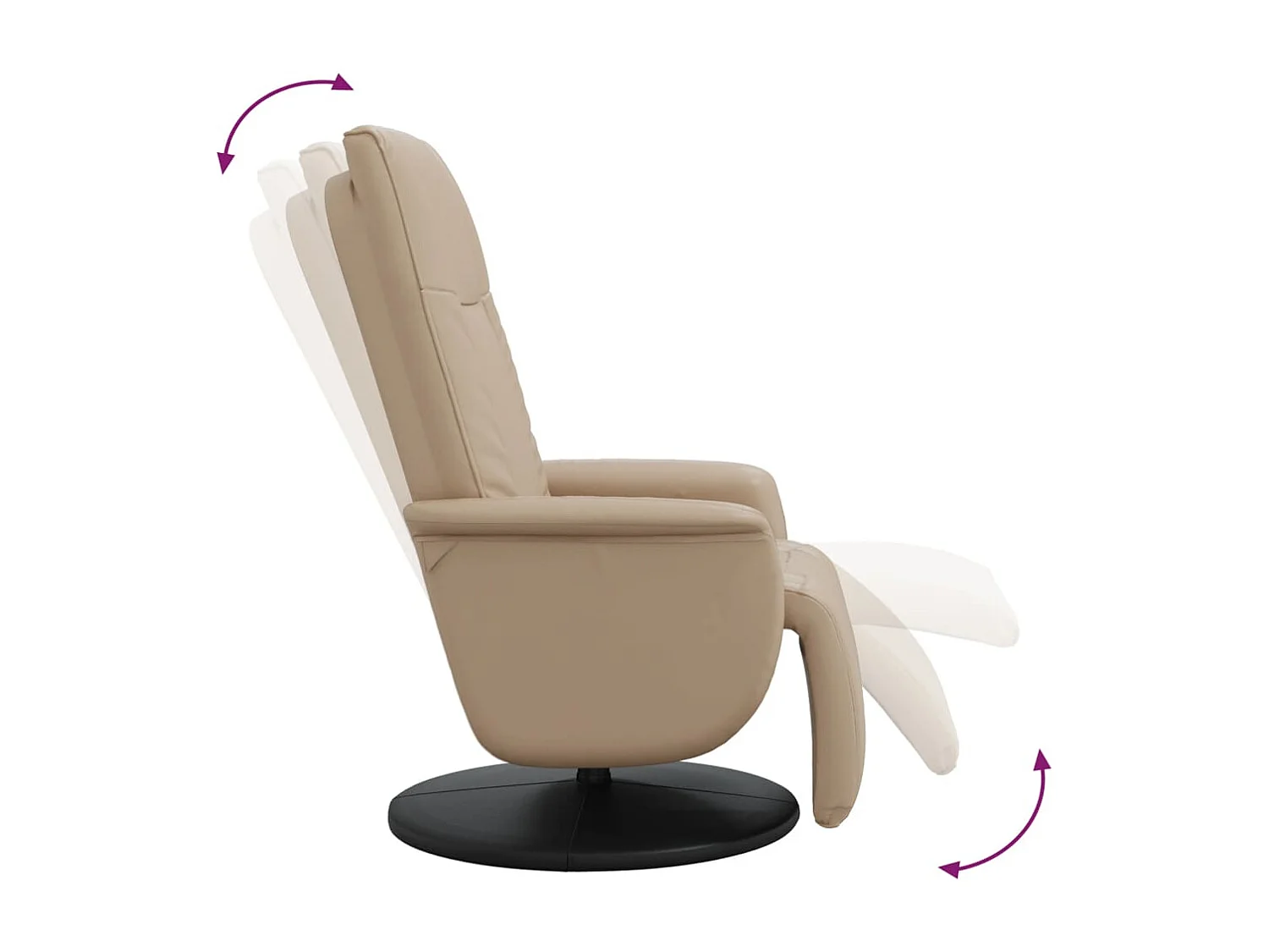 Fauteuil inclinable avec repose-pieds cappuccino similicuir