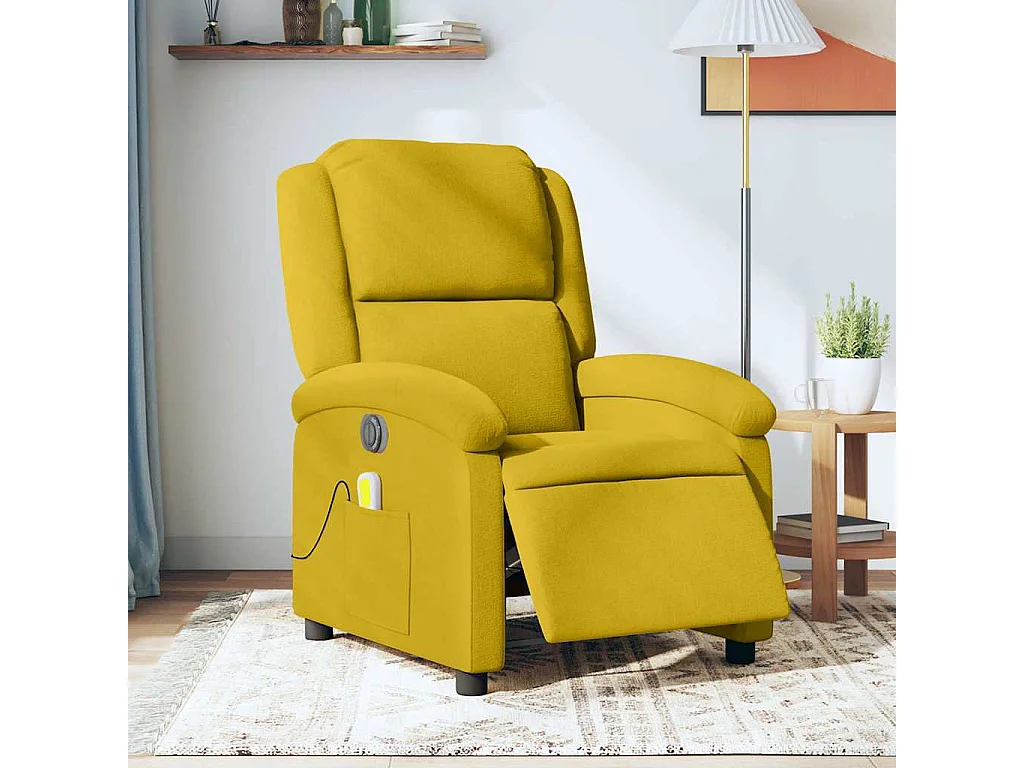 Massagesessel Elektrisch Gelb Samt