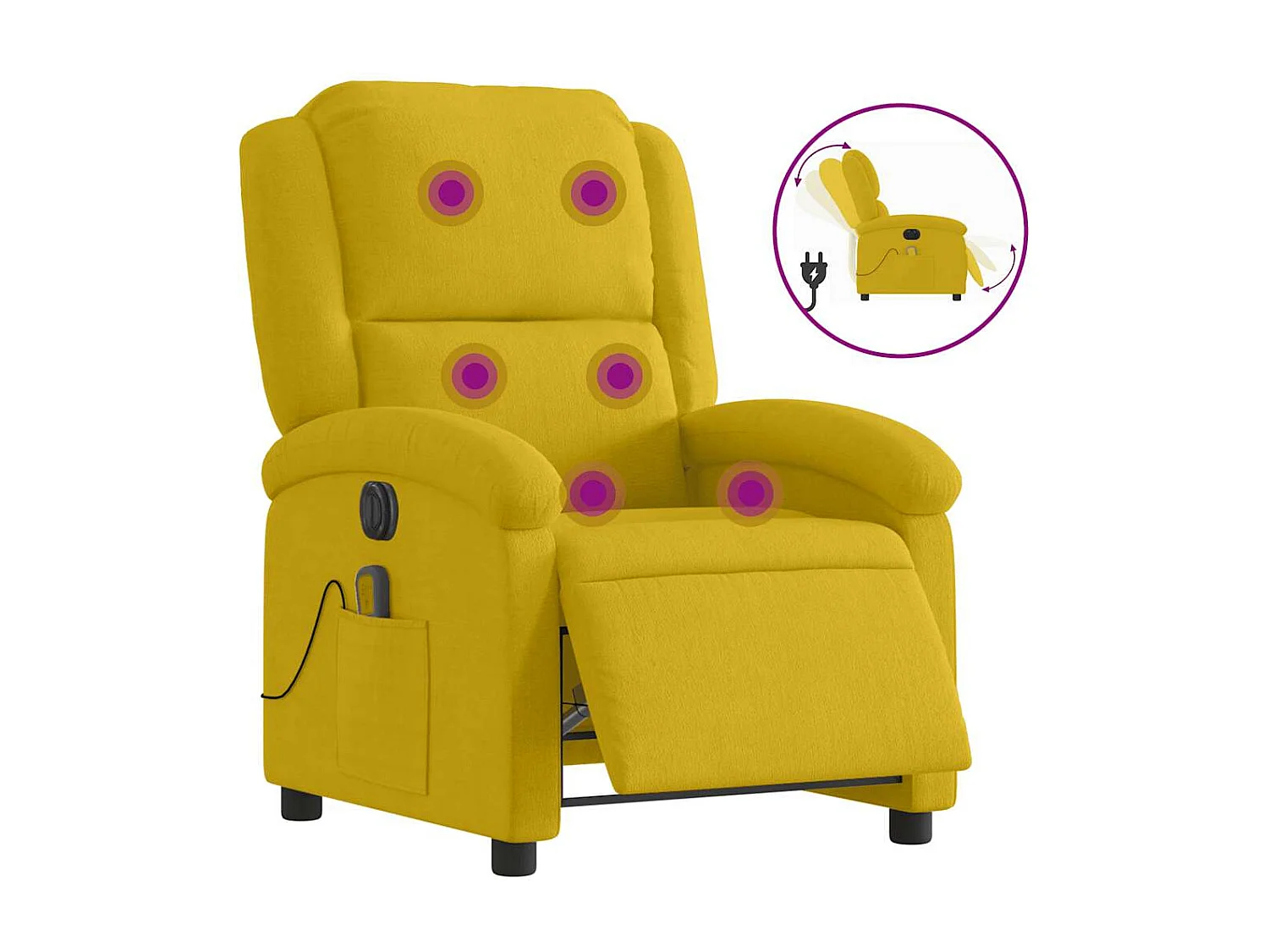 Massagesessel Elektrisch Gelb Samt