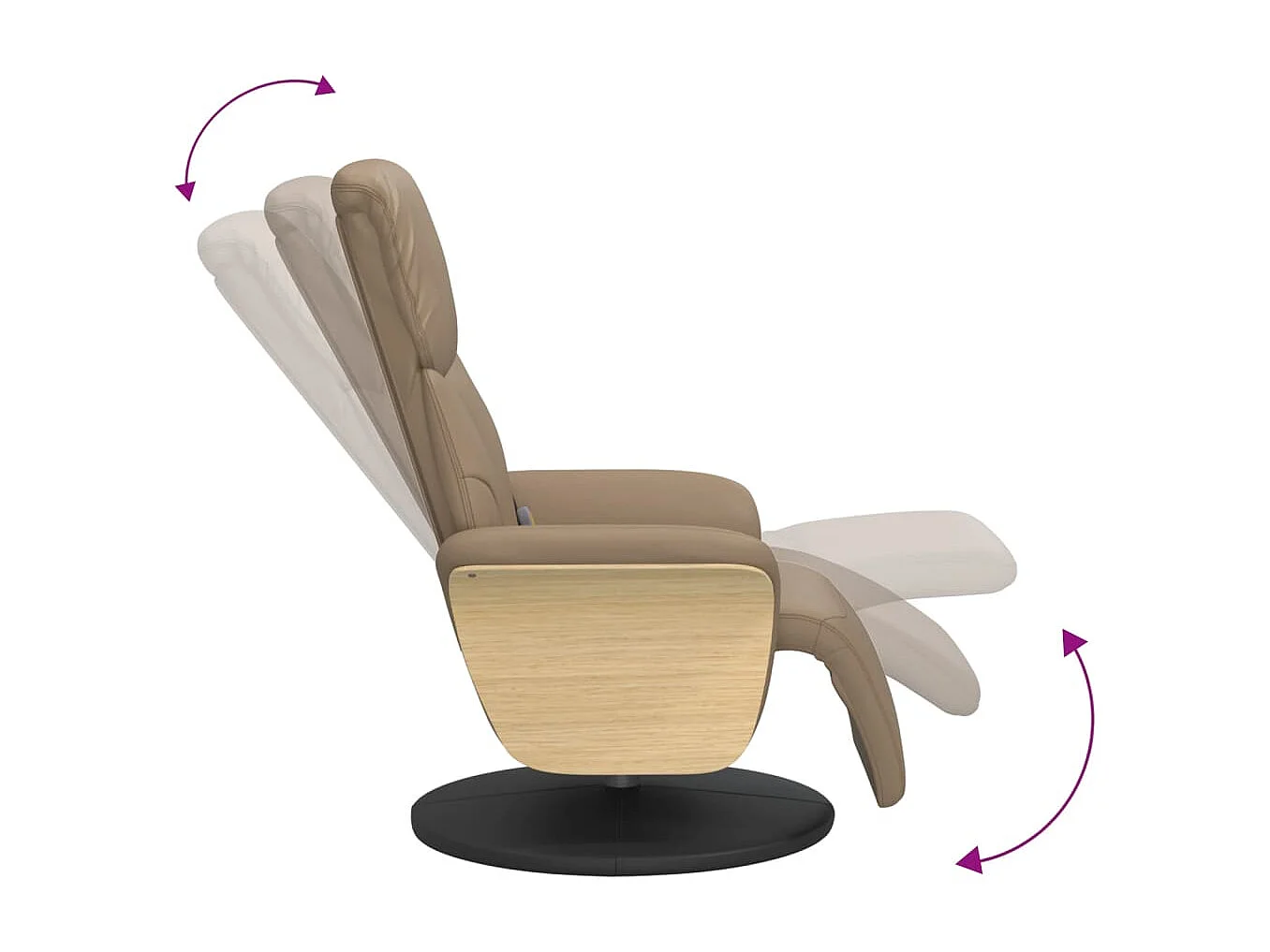 Fauteuil inclinable de massage repose-pieds cappuccino
