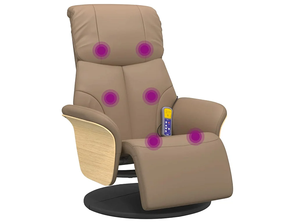 Massagesessel mit Fußteil Cappuccino-Braun Kunstleder