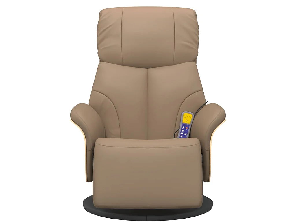 Fauteuil inclinable de massage repose-pieds cappuccino